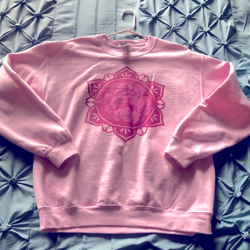 Pink Medusa Screen Print Sweatshirt